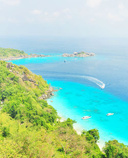 Scenic view of turquoise sea