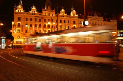 Blurred motion of city street at night