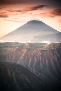 High angle view of snowcapped mountains