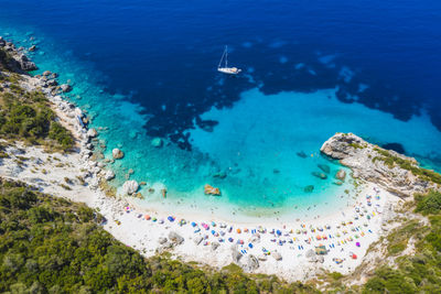 High angle view of sea shore