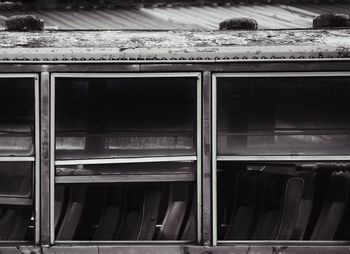 Train on window of railroad station