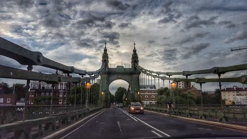 View of road against cloudy sky