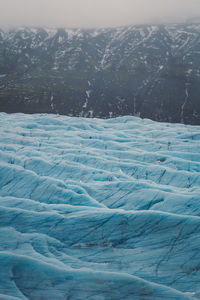Ice field in ridge bottom landscape photo