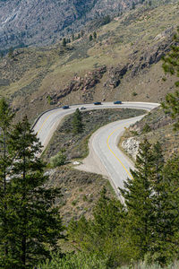 High angle view of road on mountain