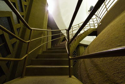 Low angle view of spiral staircase