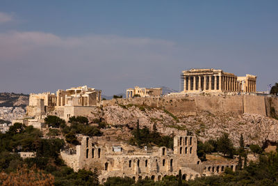 View of the acropolis in athens, greece