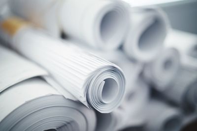 Close-up of rolled up paper