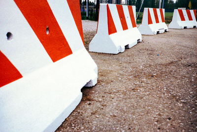 Barricades on road