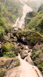Scenic view of waterfall