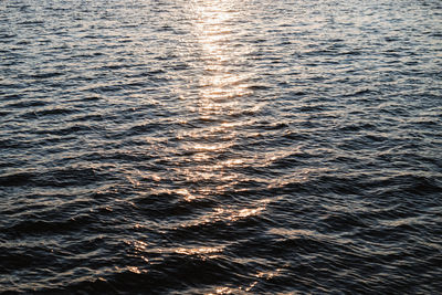 Full frame shot of sea and sunset light