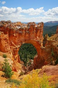 Scenic view of rock formations against sky