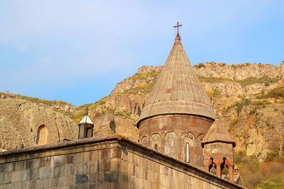 Church in the geghard medieval monastery complex, unesco world heritage site in armenia