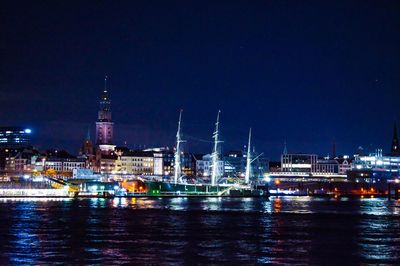 Illuminated city at night