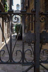 Close-up of metal gate