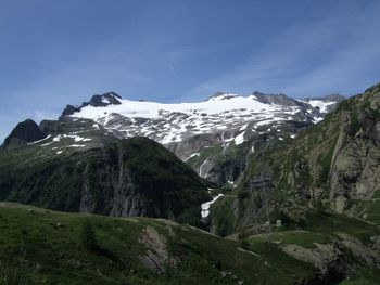 Low angle view of mountain against sky