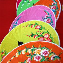 Close-up of multi colored umbrella 