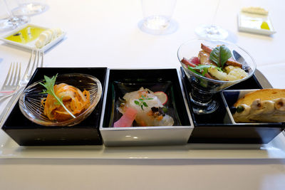 Close-up of food served in plate