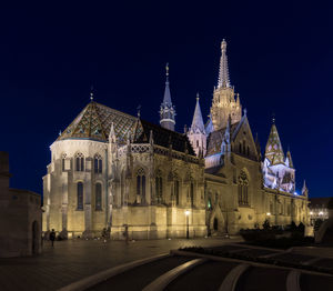View of cathedral at night