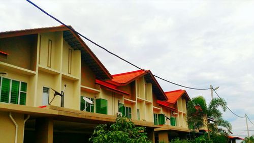 Low angle view of house against sky