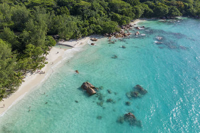 High angle view of beach