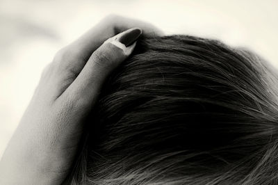 Close-up of woman hand