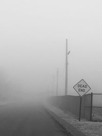 Road sign in winter