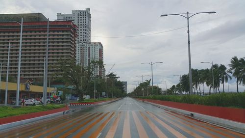 Road in city during rainy season