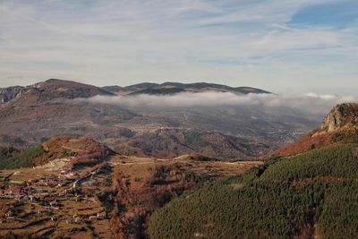 Aerial view of landscape against sky