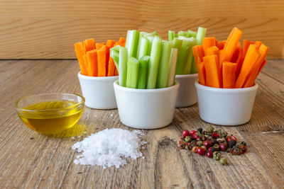 Close-up of fruits in bowl on table