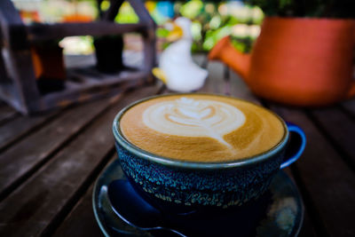 Close-up of coffee on table