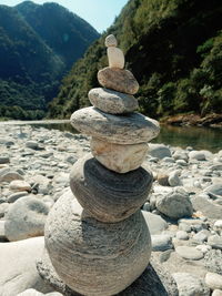 Stack of rocks in water
