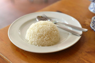 Close-up of served food in plate