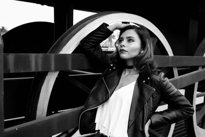 Woman looking at camera
