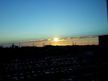 View of city at sunset