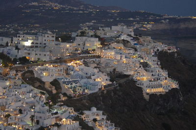 High angle view of town in city