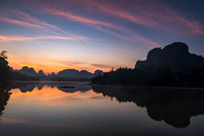 Natural reservoir at dawn in krabi