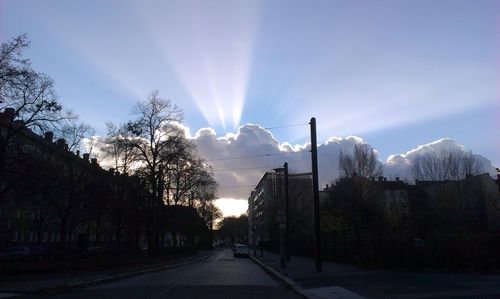 View of road against blue sky