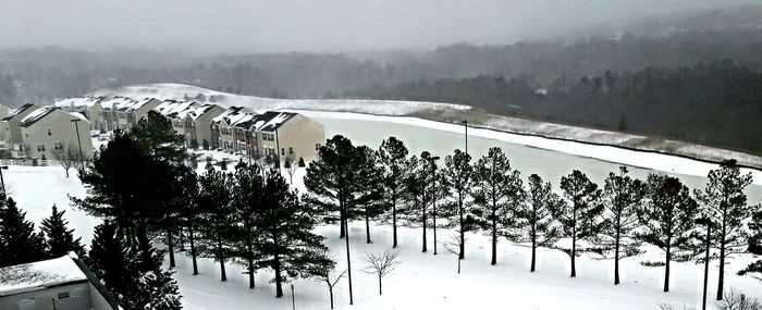 Scenic view of snow covered landscape