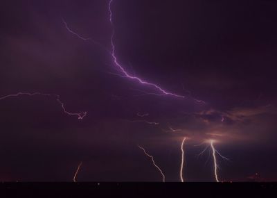 Lightning in sky at night, india