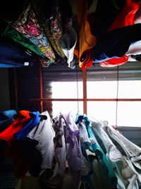 Clothes drying for sale at market stall