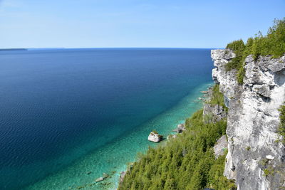 High angle view of sea against sky