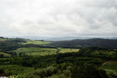 Scenic view of landscape against cloudy sky