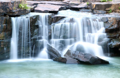 Scenic view of waterfall