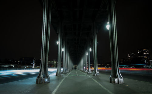 View of illuminated bridge at night