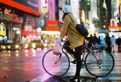 Cyclist attempting to cross street