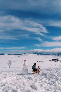 People skiing on snow