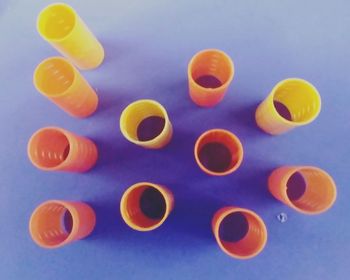 Full frame shot of yellow candies on table