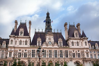 Hotel de ville facade . city's local administration of paris