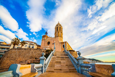 Low angle view of historic building against sky