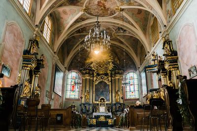 Interior of cathedral and building